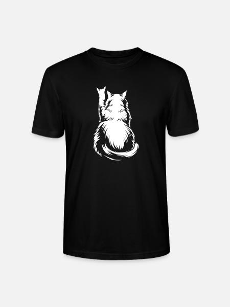 Rock Katze Rückenansicht – Devil Horns - Stanley/Stella Unisex Bio-T-Shirt CRAFTER - Schwarz