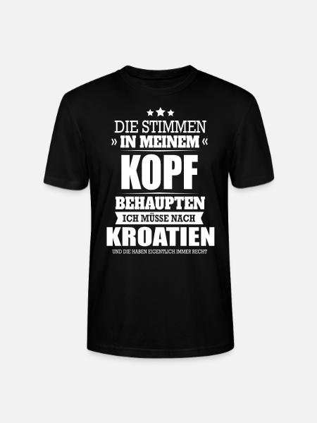 KROATIEN - STIMMEN IM KOPF - SHIRT - Stanley/Stella Unisex Bio-T-Shirt CRAFTER - Schwarz