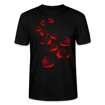Elvis design behind - Stanley/Stella CRAFTER Unisex Organic T-Shirt - black - Front - Alina (178cm) & Michal (187cm)