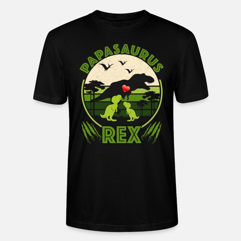 Papasaurus Rex - Stanley/Stella Unisex Bio-T-Shirt CRAFTER - Schwarz