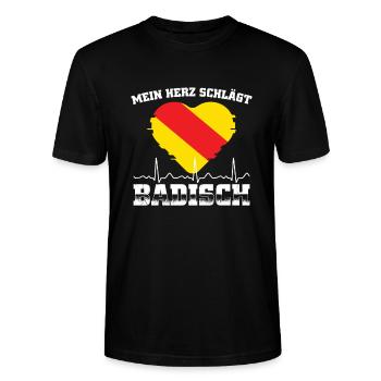 Badische Geschenke | Baden-Württemberg Badner - Stanley/Stella Unisex Bio-T-Shirt CRAFTER - Schwarz - Vorne - Alina (178cm) & Michal (187cm)