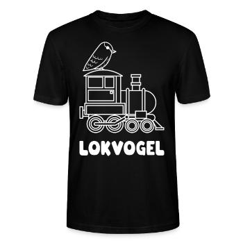Wortspiel Lokvogel Geschenk Lustig Wortwitz Ironie - Stanley/Stella Unisex Bio-T-Shirt CRAFTER - Schwarz - Vorne - Alina (178cm) & Michal (187cm)