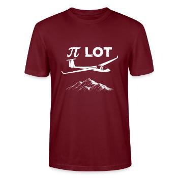 Pilot Segelflug | Segelflieger Flugschule Geschenk - Stanley/Stella Unisex Bio-T-Shirt CRAFTER - Burgunderrot - Vorne - Alina (178cm) & Michal (187cm)