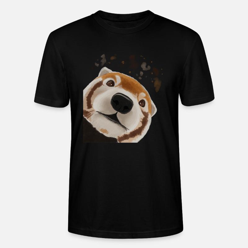 Neugieriger Roter Panda - Stanley/Stella Unisex Bio-T-Shirt CRAFTER - Schwarz
