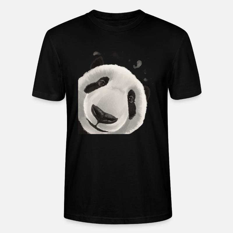 Neugieriger Panda Bär - Stanley/Stella Unisex Bio-T-Shirt CRAFTER - Schwarz