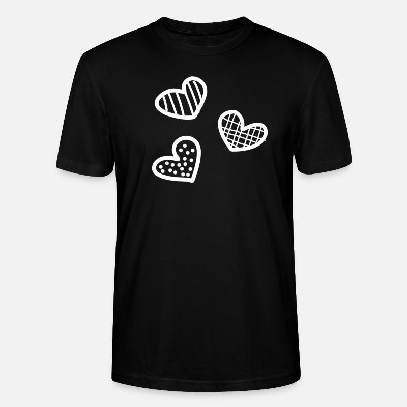 trois cœurs - T-shirt bio CRAFTER Stanley Stella Unisexe - noir