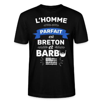 Breton barbu, Bretagne fierté - T-shirt bio CRAFTER Stanley Stella Unisexe - noir - Devant - Alina (178cm) & Michal (187cm)