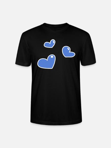 blue hearts - Stanley/Stella CRAFTER Unisex Organic T-Shirt - black