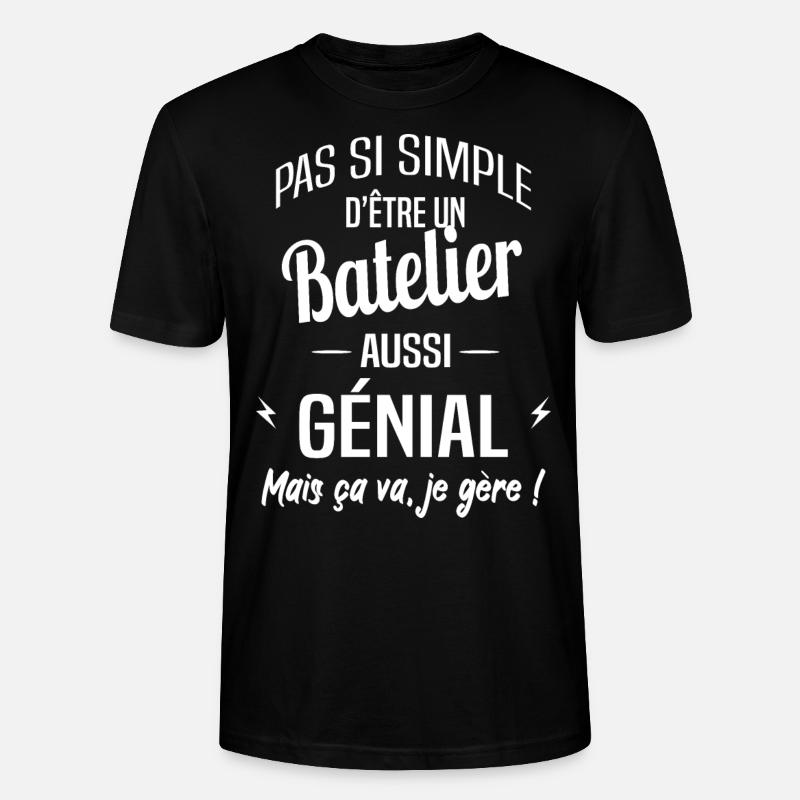 Batelier - T-shirt bio CRAFTER Stanley Stella Unisexe - noir