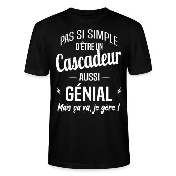 Cascadeur - T-shirt bio CRAFTER Stanley Stella Unisexe - noir - Devant - Alina (178cm) & Michal (187cm)