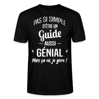 Guide - T-shirt bio CRAFTER Stanley Stella Unisexe - noir - Devant - Alina (178cm) & Michal (187cm)