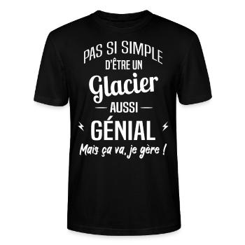 Glacier - T-shirt bio CRAFTER Stanley Stella Unisexe - noir - Devant - Alina (178cm) & Michal (187cm)