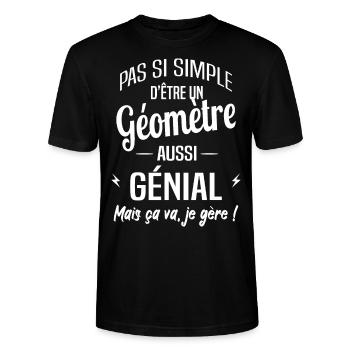 Géomètre - T-shirt bio CRAFTER Stanley Stella Unisexe - noir - Devant - Alina (178cm) & Michal (187cm)