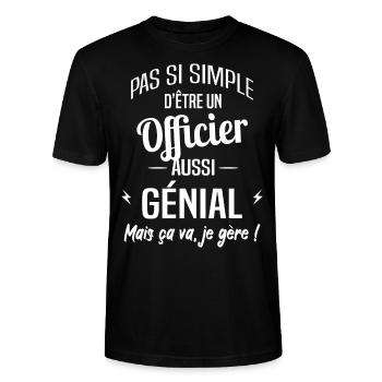 Officier - T-shirt bio CRAFTER Stanley Stella Unisexe - noir - Devant - Alina (178cm) & Michal (187cm)