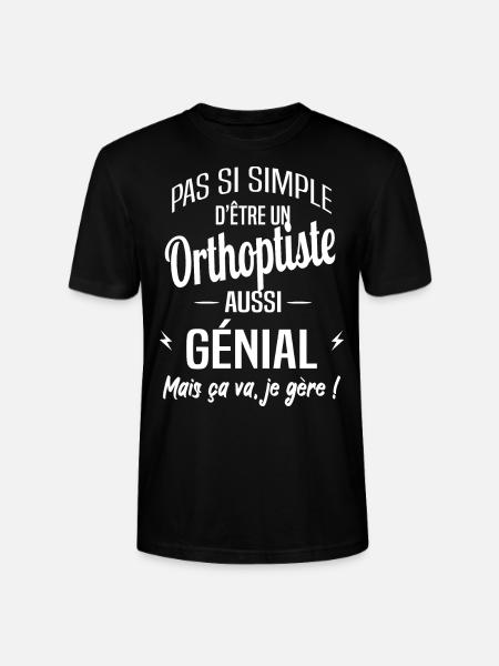 Orthoptiste - T-shirt bio CRAFTER Stanley Stella Unisexe - noir