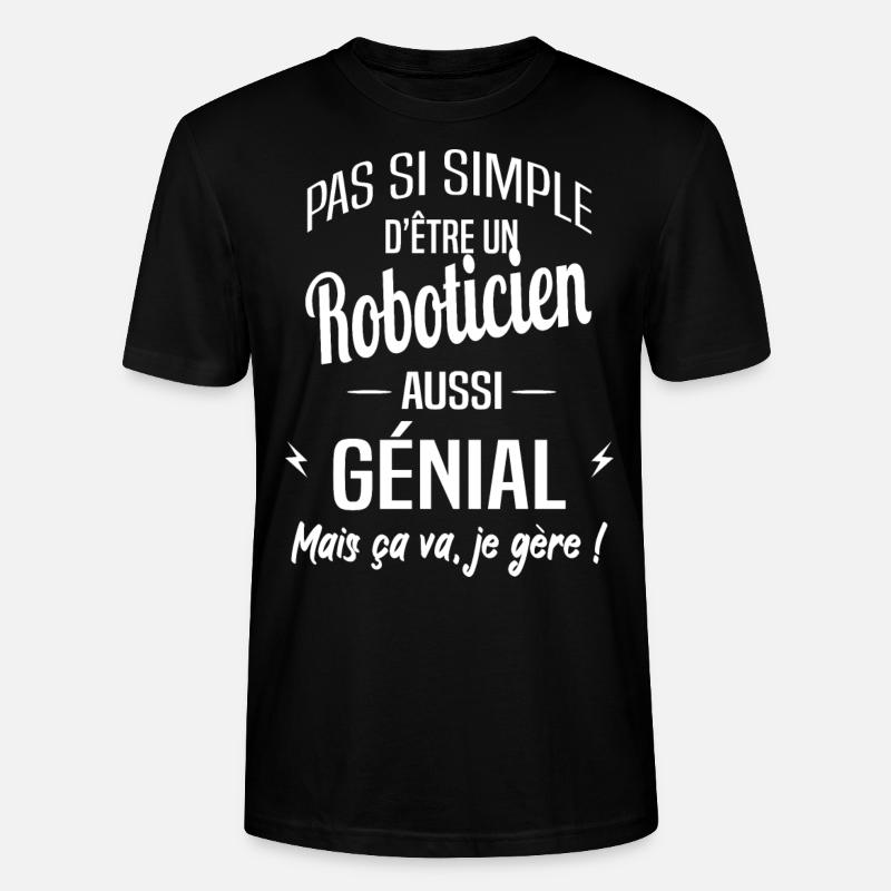 Roboticien - T-shirt bio CRAFTER Stanley Stella Unisexe - noir