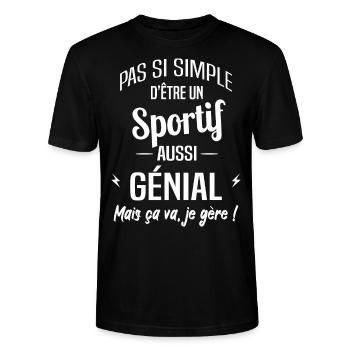 Sportif - T-shirt bio CRAFTER Stanley Stella Unisexe - noir - Devant - Alina (178cm) & Michal (187cm)