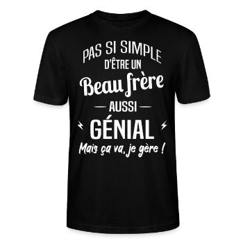 Beau frère - T-shirt bio CRAFTER Stanley Stella Unisexe - noir - Devant - Alina (178cm) & Michal (187cm)