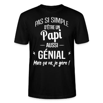 Papi - T-shirt bio CRAFTER Stanley Stella Unisexe - noir - Devant - Alina (178cm) & Michal (187cm)