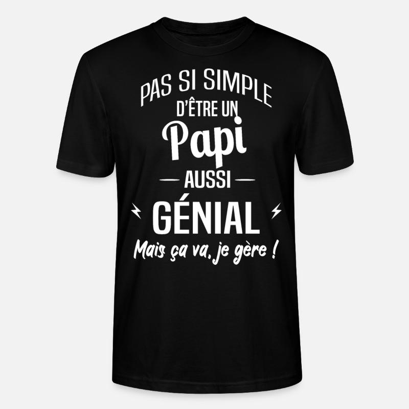 Papi - T-shirt bio CRAFTER Stanley Stella Unisexe - noir