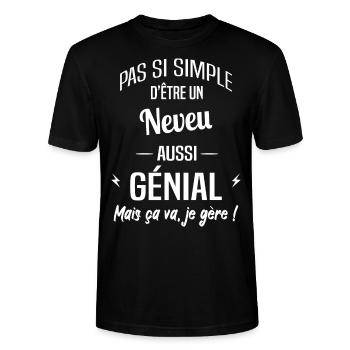 Neveu - T-shirt bio CRAFTER Stanley Stella Unisexe - noir - Devant - Alina (178cm) & Michal (187cm)