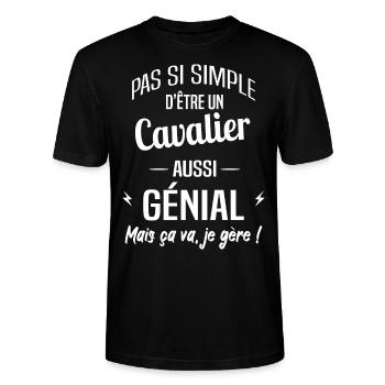 Cavalier - T-shirt bio CRAFTER Stanley Stella Unisexe - noir - Devant - Alina (178cm) & Michal (187cm)