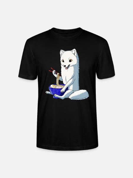 Japansk sne ræv Ramen nudler arktisk ræv - Stanley Stella CRAFTER unisex økologisk-T-shirt - sort