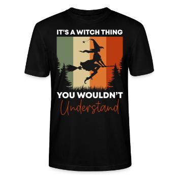 Hexe Wicca Zaubern Walpurgisnacht - Stanley/Stella Unisex Bio-T-Shirt CRAFTER - Schwarz - Vorne - Alina (178cm) & Michal (187cm)