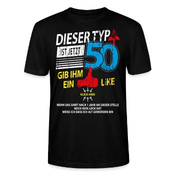 50. Geburtstag - Stanley/Stella Unisex Bio-T-Shirt CRAFTER - Schwarz - Vorne - Alina (178cm) & Michal (187cm)