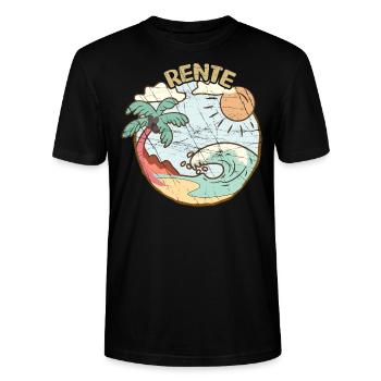 Rente 2023 Strand Palmen Urlaub Ruhestand Strand - Stanley/Stella Unisex Bio-T-Shirt CRAFTER - Schwarz - Vorne - Alina (178cm) & Michal (187cm)