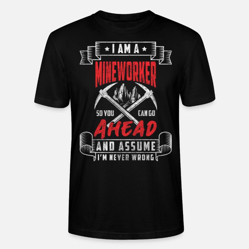 Mineur Mineur de mine - T-shirt bio CRAFTER Stanley Stella Unisexe - noir