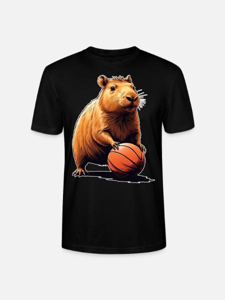 Capybara Basket-ball - T-shirt bio CRAFTER Stanley Stella Unisexe - noir