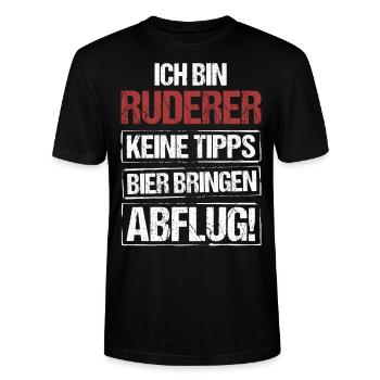 Ich bin Ruderer - Bier bringen und Abflug - Stanley/Stella Unisex Bio-T-Shirt CRAFTER - Schwarz - Vorne - Alina (178cm) & Michal (187cm)