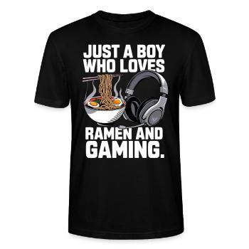 Ramen & Gaming – Parfait pour les joueurs - T-shirt bio CRAFTER Stanley Stella Unisexe - noir - Devant - Alina (178cm) & Michal (187cm)