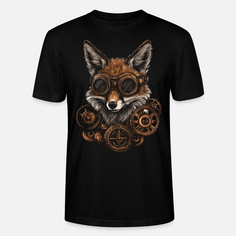 Fuchs Steampunk - Stanley/Stella Unisex Bio-T-Shirt CRAFTER - Schwarz