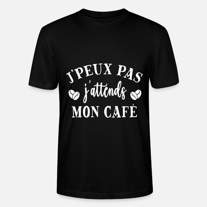 J'peux pas j'attends mon café - T-shirt bio CRAFTER Stanley Stella Unisexe - noir