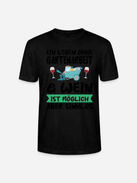 Gartenarbeit Wein Gärtnerei Geschenk - Stanley/Stella Unisex Bio-T-Shirt CRAFTER - Schwarz