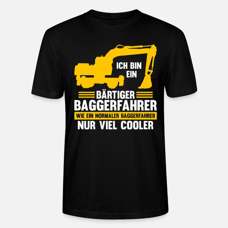 Bagger Fahrer Bagger Bauen Geschenk - Stanley/Stella Unisex Bio-T-Shirt CRAFTER - Schwarz