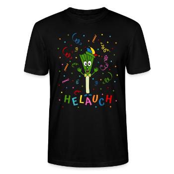 Lauch Helauch Fasching Konfetti Helau Fastnacht - Stanley/Stella Unisex Bio-T-Shirt CRAFTER - Schwarz - Vorne - Alina (178cm) & Michal (187cm)