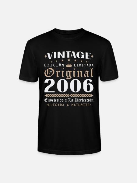 Vinatge 2006 Birthday Gift - Stanley/Stella CRAFTER Unisex Organic T-Shirt - black
