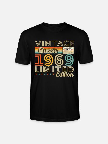 Cadeau d'anniversaire Vinatge 1969 - T-shirt bio CRAFTER Stanley Stella Unisexe - noir