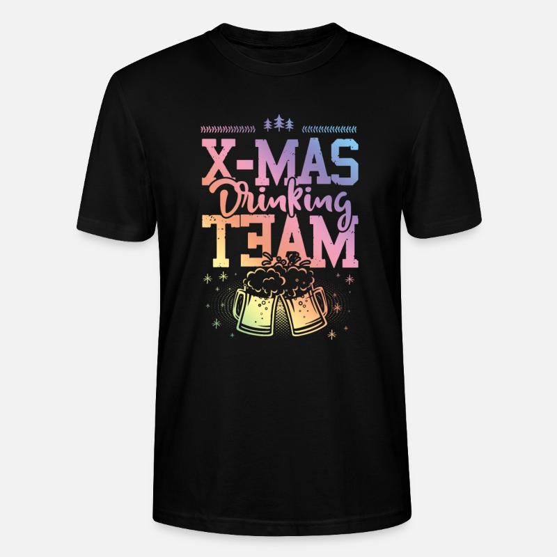 X-mas Drinking Team - Stanley/Stella CRAFTER Unisex Organic T-Shirt - black