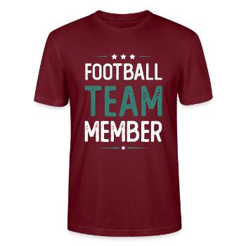 Football Team - Stanley/Stella CRAFTER Unisex Organic T-Shirt - burgundy - Front - Alina (178cm) & Michal (187cm)