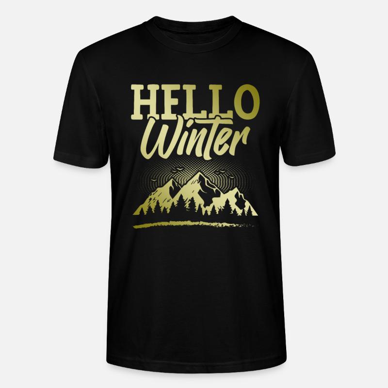 Hello Spruch Winter - Stanley/Stella Unisex Bio-T-Shirt CRAFTER - Schwarz