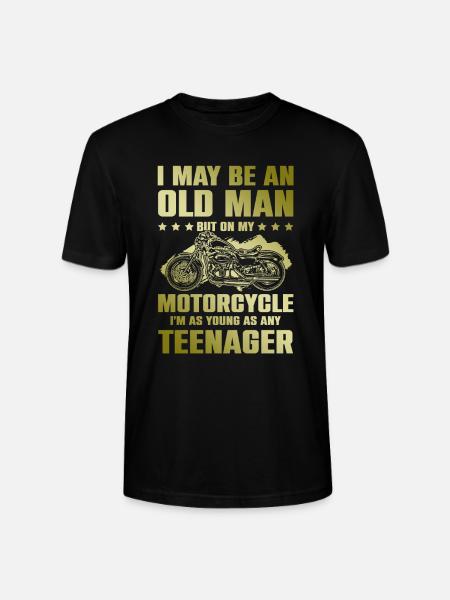 Motorcycle old man - Stanley/Stella CRAFTER Unisex Organic T-Shirt - black