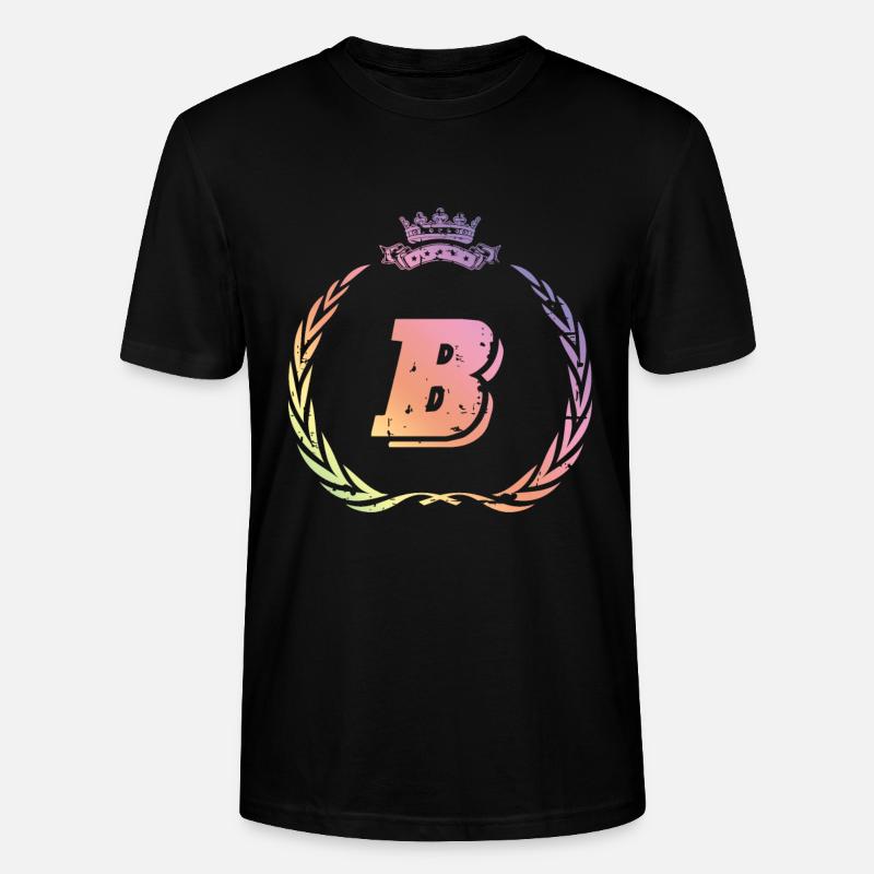 B Buchstabe Kranz - Stanley/Stella Unisex Bio-T-Shirt CRAFTER - Schwarz