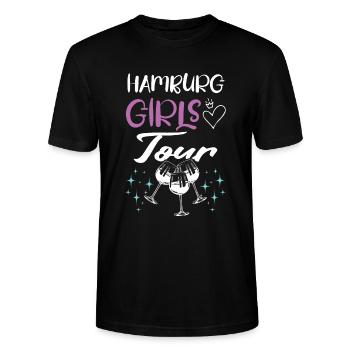 Hamburg Girls Tour - Stanley/Stella Unisex Bio-T-Shirt CRAFTER - Schwarz - Vorne - Alina (178cm) & Michal (187cm)