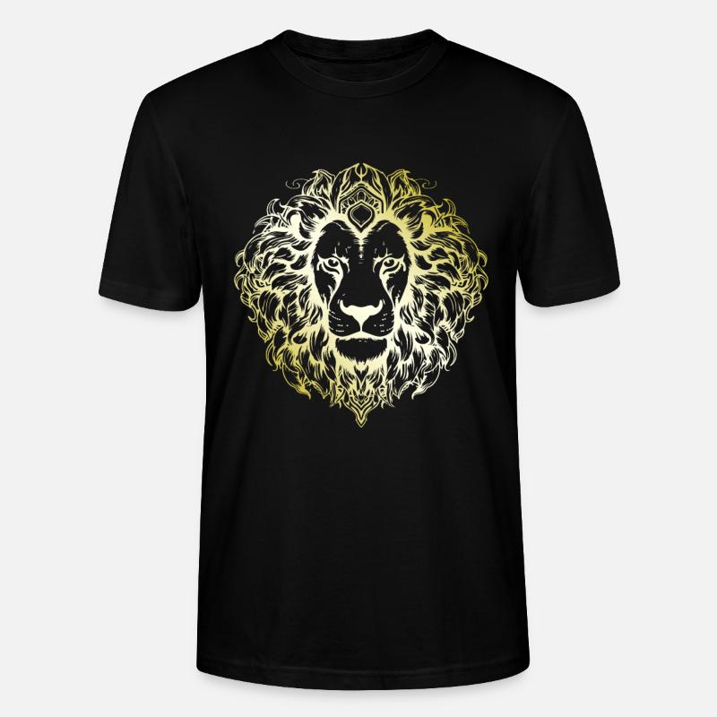 Löwe Mandala gold - Stanley/Stella Unisex Bio-T-Shirt CRAFTER - Schwarz