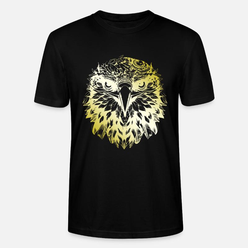 Adler Mandala gold - Stanley/Stella Unisex Bio-T-Shirt CRAFTER - Schwarz