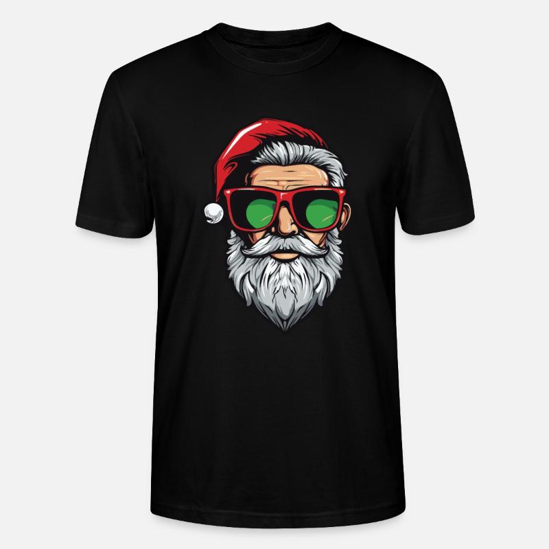 Weihnachtsmann Cool Santa - Stanley/Stella Unisex Bio-T-Shirt CRAFTER - Schwarz